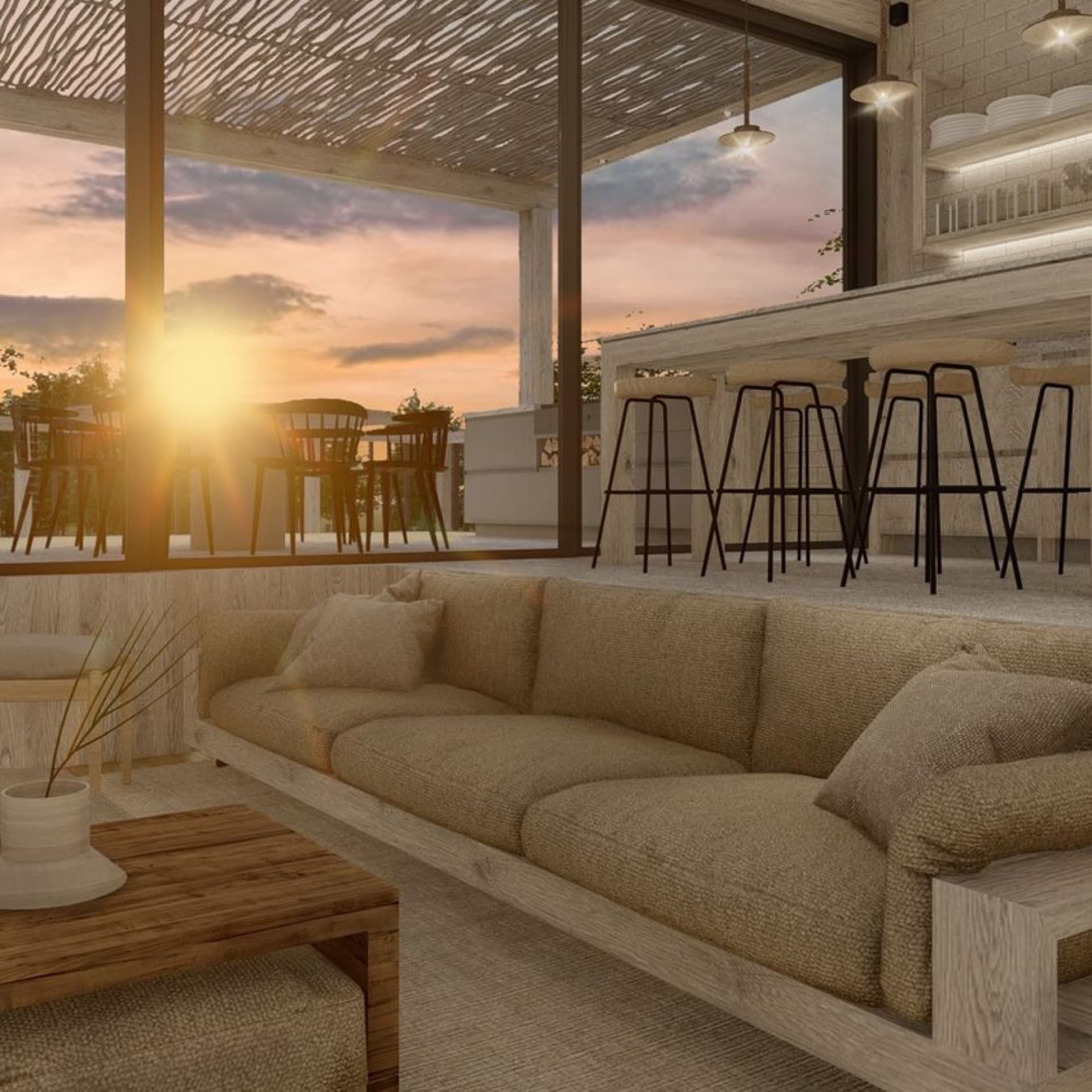 Cantera Real · casa-atardecer